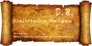 Dimitrievics Marianna névjegykártya